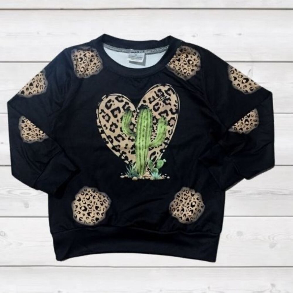 Cactus & Leopard Print Long Sleeve Shirt - 4T